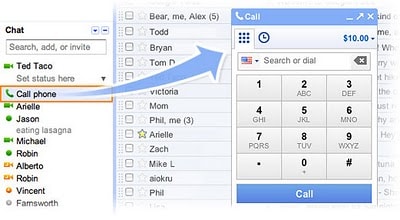 Gmail có thêm chức năng gọi điện thoại