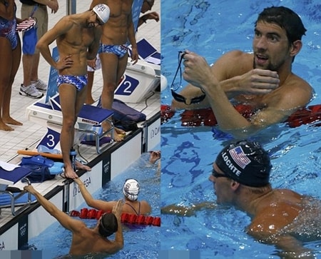 Buổi tập này là ngoại lệ hiếm hoi khi Phelps tham gia tập cùng Lochte