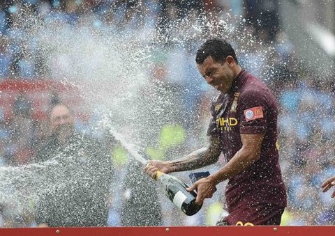 Manchester City's Tevez reacts after their English Community Shield soccer match against Chelsea at Villa Park in Birmingham