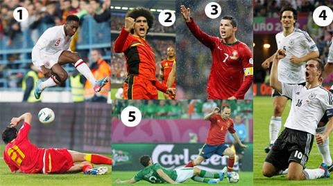 ĐT Bỉ (2) và Đức (4) sẽ sớm giành vé nếu có thêm 3 điểm, còn Anh (1), Bồ Đào Nha (3) thấp thỏm lo âu, Tây Ban Nha (5) khá thảnh thơi