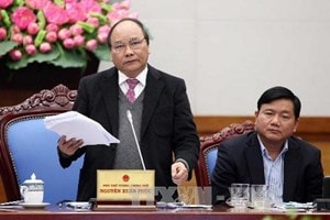 Phó Thủ tướng Nguyễn Xuân Phúc phát biểu tại Hội nghị. (Ảnh: Doãn Tấn/TTXVN)