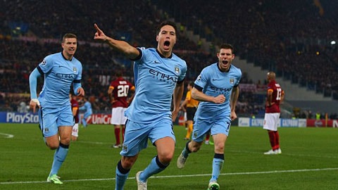 Nasri in dấu giày trong cả 2 bàn thắng của Man City trước AS Roma 