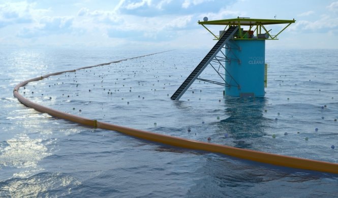 Mô hình hệ thống dọn rác - Ảnh: Ocean Cleanup