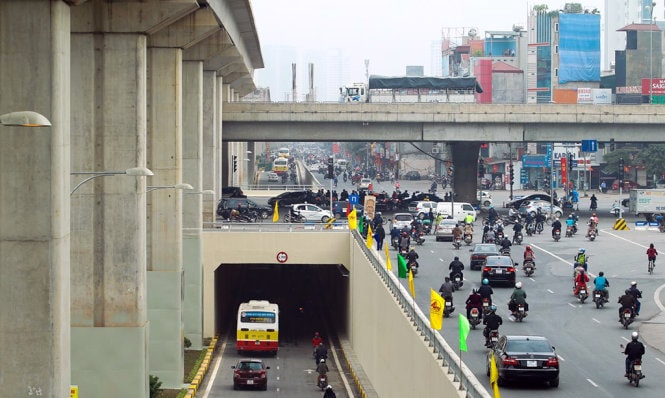 Là cửa ngõ phía Nam của Hà Nội do vậy lượng phương tiện di chuyển tại trục giao thông này là rất lớn - Ảnh Nguyễn Khánh