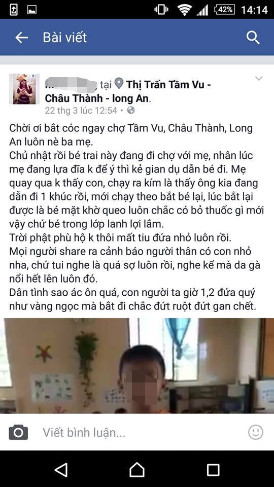 cô giáo mầm non, tung tin đồn, học sinh bị bắt cóc