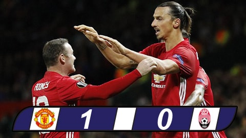 Ibrahimovic ghi bàn, M.U thắng trận đầu ở Europa League