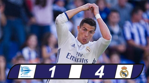 Ronaldo lập hat-trick, Real thắng may Alaves