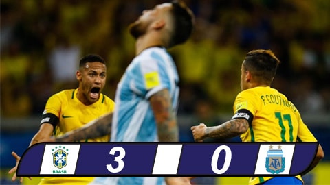 Coutinho và Neymar tỏa sáng, Brazil giã nát Argentina