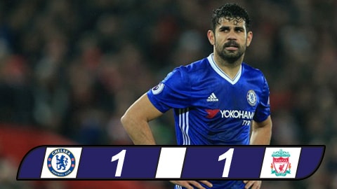 Diego Costa đá hỏng 11m, Chelsea bị Liverpool cầm chân