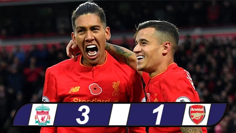 Hủy diệt Arsenal, Liverpool trở lại Top 3