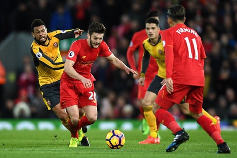 Liverpool lấn lướt hoàn toàn Arsenal trong 45 phút đầu tiên