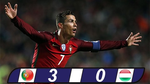 Ronaldo lập cú đúp, Bồ Đào Nha nghiền nát Hungary