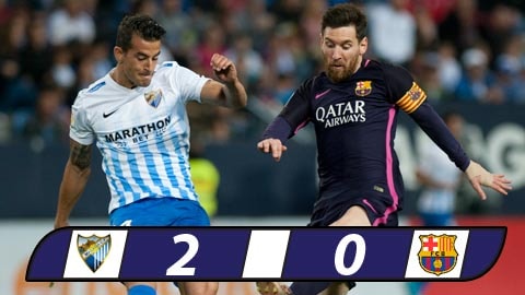 Neymar nhận thẻ đỏ, Barca thua sấp mặt trước Malaga