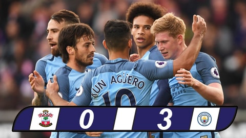 Man City diệt gọn Southampton trong 45 phút