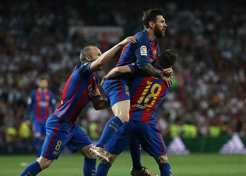 Niềm vui của các cầu thủ Barca