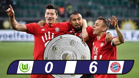 Vùi dập Wolfsburg, Bayern vô địch Bundesliga sớm 3 vòng