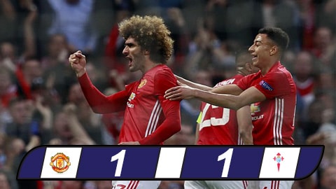 Fellaini lập công đưa M.U vào chung kết Europa League (chung cuộc 2-1)