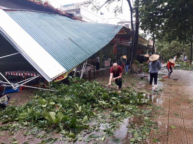 Rạng sáng bão vào Nghệ An - Hà Tĩnh, cây ngã, đường ngập  