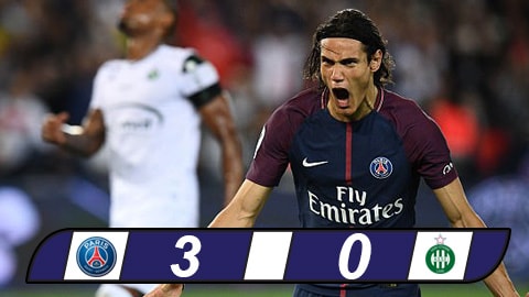 Neymar làm nền giúp Cavani lập cú đúp, PSG đại thắng St Etienne