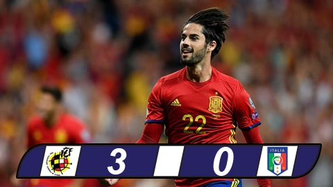 Isco lập cú đúp, Tây Ban Nha ngắt chuỗi bất bại của Italia