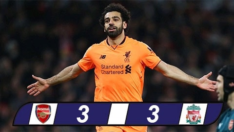 Arsenal và Liverpool chia điểm trong đại tiệc 6 bàn thắng