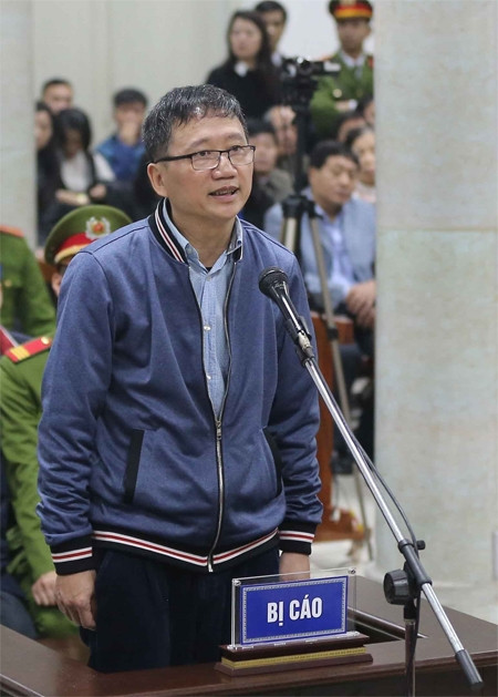 Ông Trịnh Xuân Thanh tại tòa ngày 8/1. Ảnh: TTXVN.