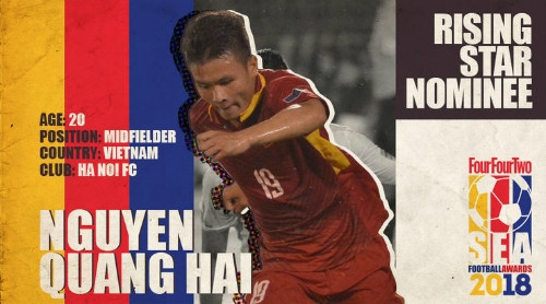 Quang Hải đã vô địch V.League, á quân U23 châu Á 2018 và hạng ba U19 châu Á 2016. Ảnh: FFT.