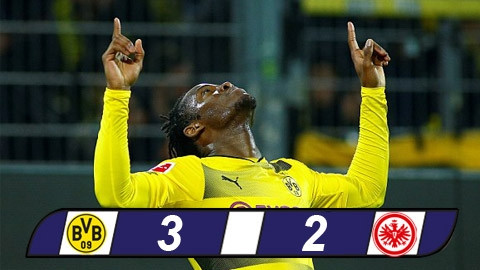 Dortmund 3-2 Frankfurt: Cú đúp của Batshuayi đưa Dortmund lên thứ 3