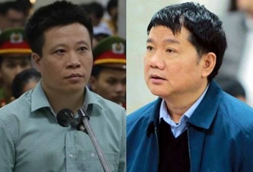  Bị cáo Hà Văn Thắm (trái) và bị cáo Đinh La Thăng.