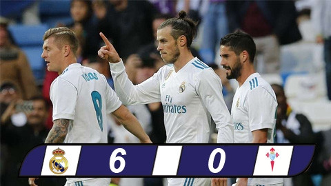Real Madrid 6-0 Celta Vigo: Bale lập cú đúp, Real đại thắng