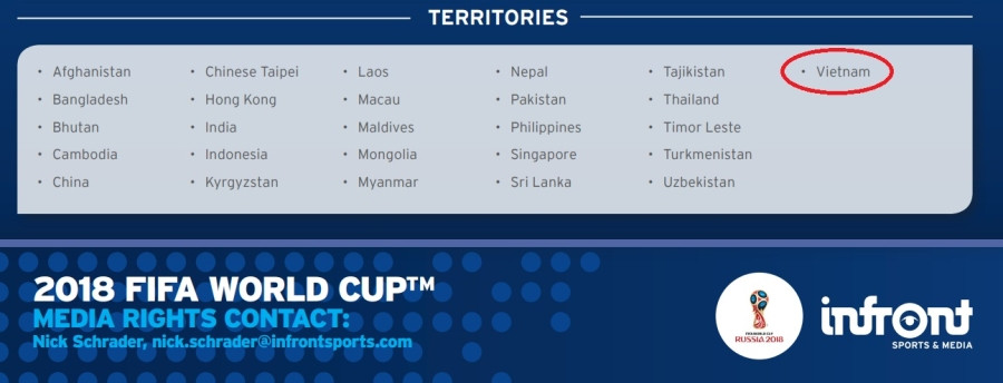 Việt Nam chính thức có bản quyền World Cup 2018