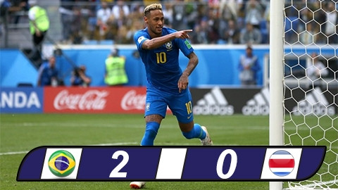 Brazil 2-0 Costa Rica: Selecao chiến thắng nghẹt thở