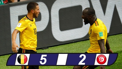 Bỉ 5-2 Tunisia: Lukaku và Hazard đem về chiến thắng cho Quỷ đỏ