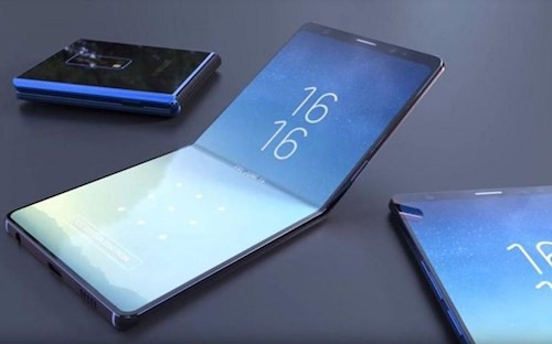 Một concept smartphone với màn hình gập lại.