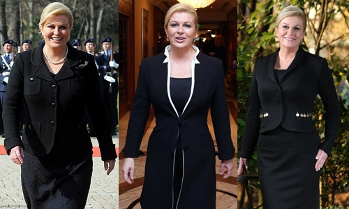 Kolinda cũng được đánh giá là chính trị gia có gu ăn mặc tinh tế. Ở các sự kiện quan trọng, bà thường diện vest, măng tô màu đen sang trọng. Các trang phục thường này nhấn nhá họa tiết hoặc may cách điệu ở cổ, túi, tay áo... để tạo điểm nhấn. 