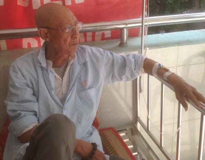 Nghệ sĩ Lê Bình đang điều trị ung thư phổi tại Bệnh viện 175 TP HCM.