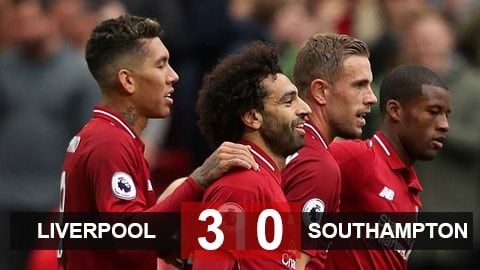 Liverpool 3-0 Southampton: Không thể cản “Cuồng phong đỏ”