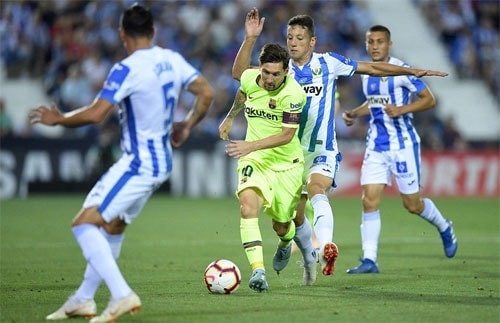 Leganes thành công trong việc chia cắt Messi với phần còn lại của Barca.