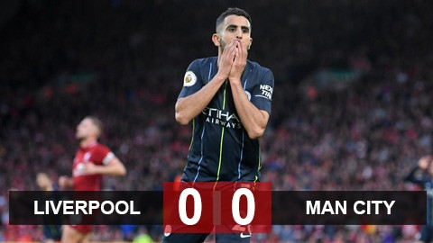 Liverpool 0-0 Man City: Mahrez hỏng 11m, Man City chia điểm Liverpool