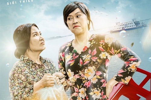 Hoài Linh và Ngân Quỳnh trên poster phim.