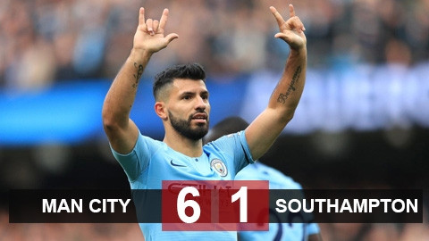 Man City 6-1 Southampton: Hủy diệt Southampton, Man xanh độc chiếm ngôi đầu