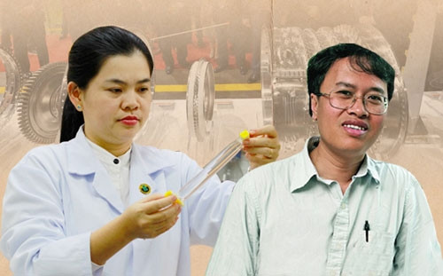 TS Nguyễn Thị Hiệp (trái) và GS Đàm Thanh Sơn (phải).