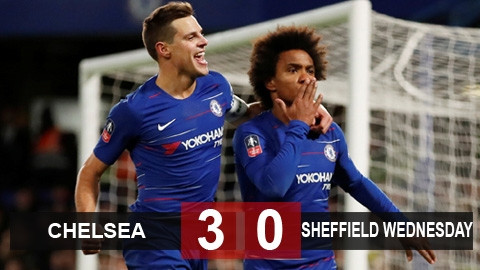 Chelsea 3-0 Sheffield Wednesday: Higuain mờ nhạt, Chelsea thắng nhờ Willian