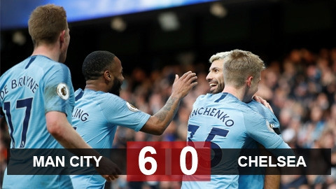 Man City 6-0 Chelsea: Đánh tennis với Chelsea, Man City lại soán ngôi đầu