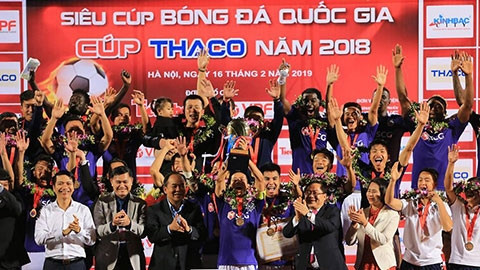 Thắng thuyết phục B.BD 2-0, Hà Nội FC lần thứ hai giành Siêu cúp QG