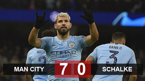 Man City 7-0 Schalke (chung cuộc 10-2): Man City hoành tráng bước vào tứ kết