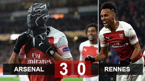 Arsenal 3-0 Rennes: Aubameyang sắm vai siêu anh hùng, Arsenal ngược dòng giành vé đi tiếp