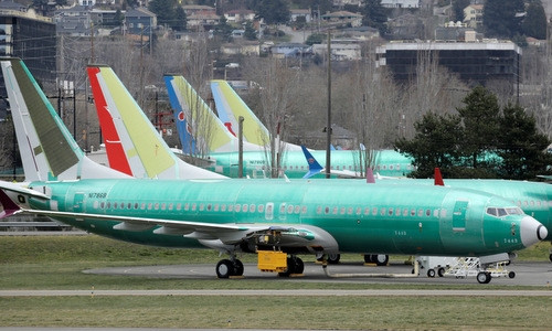 Máy bay 737 MAX thử nghiệm tại nhà máy Boeing ở bang Washington hồi năm 2018. Ảnh: Reuters.
