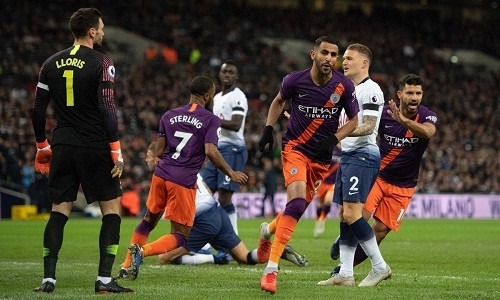 Mahrez ghi bàn duy nhất, giúp Man City thắng trên sân Tottenham hồi đầu mùa giải năm nay. Ảnh: Reuters.
