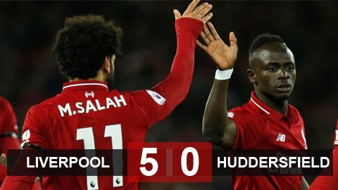 Liverpool 5-0 Huddersfield: Salah và Mane tỏa sáng, The Kop lại tạm chiếm ngôi đầu